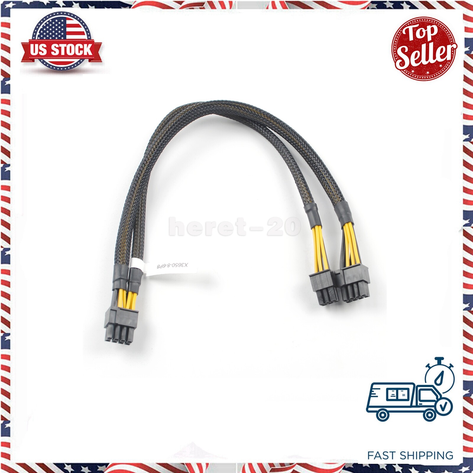 35CM 8pin to 6+8pin Power Adapter Cable for IBM X3650 M4 M5 to GPU Video Card