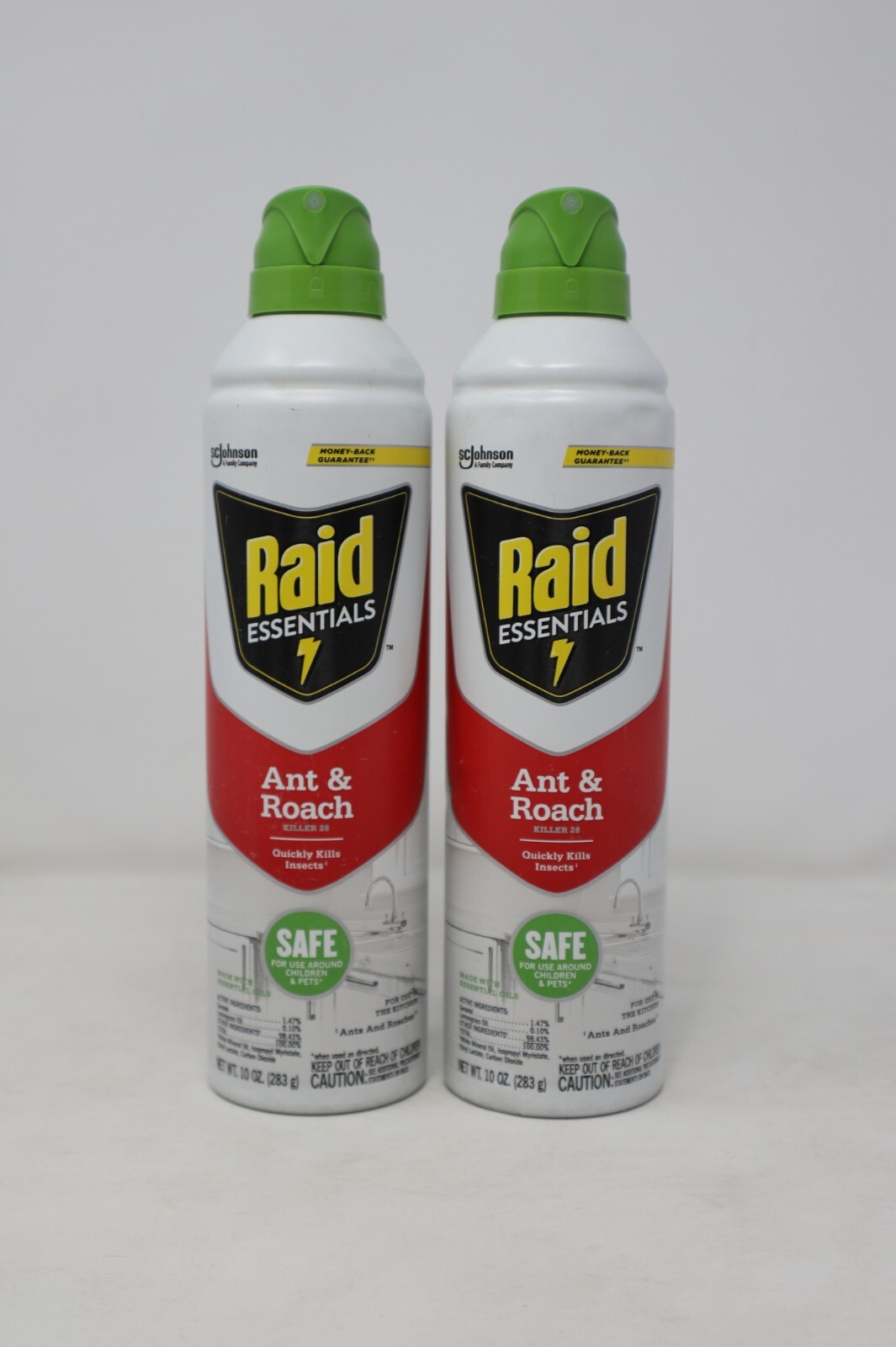 2-Pack Raid Essentials Ant & Roach Killer 28 Spray, 10 Oz - Pre-Owned