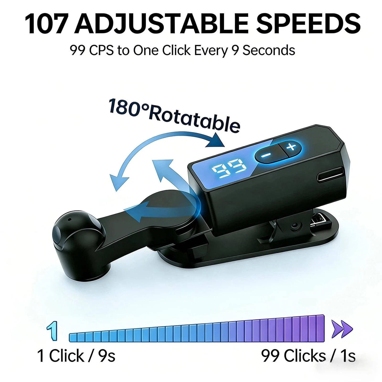 Phone Screen Automatic Tapper 107 Adjustable Speeds 120mAh 5H Spatial Clicker