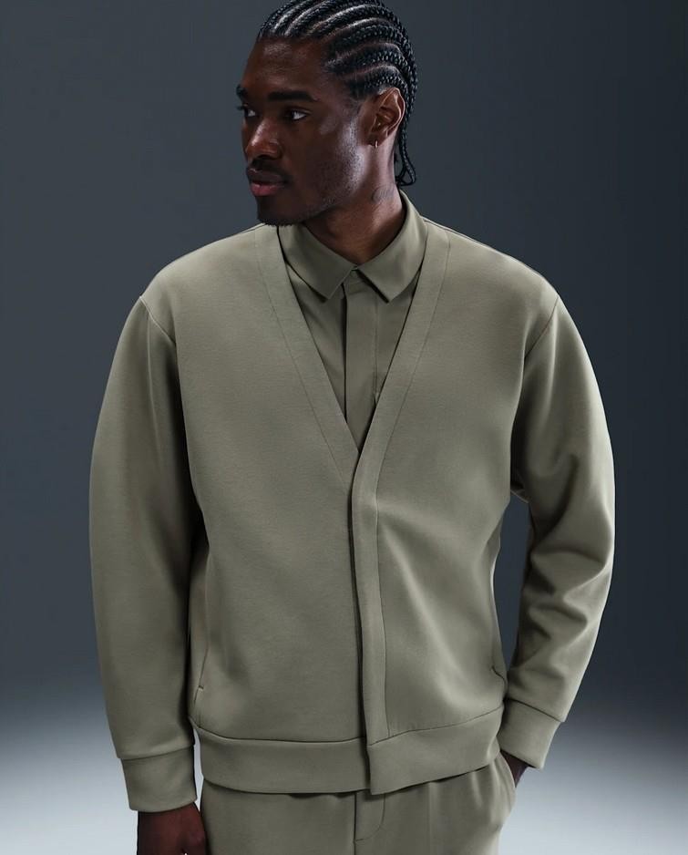 NEW $125 NIKE 24.7 IMPOSSIBLY SOFT CARDIGAN LIGHT ARMY/STEEL GREEN HQ6948-320 XL