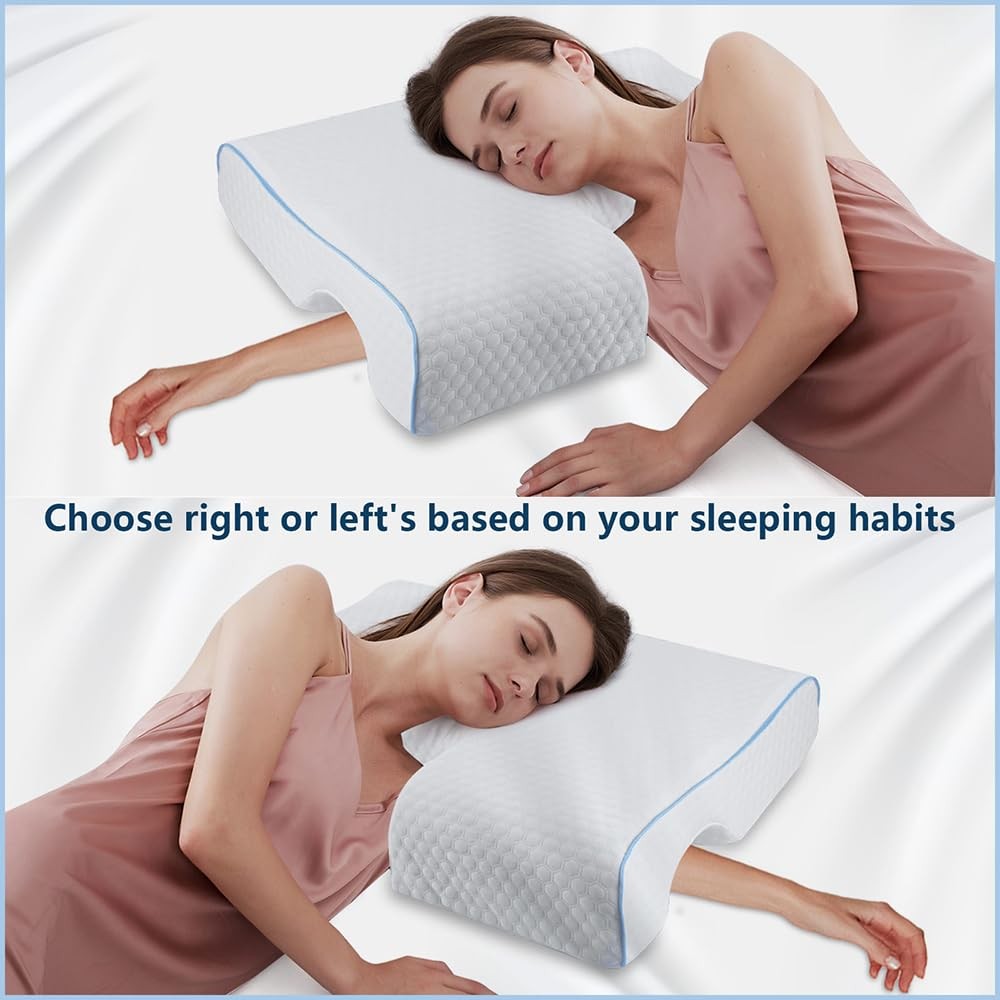 Arched Memory Foam Cuddle Pillow for Couples, Ergonomic Neck & Shoulder Support