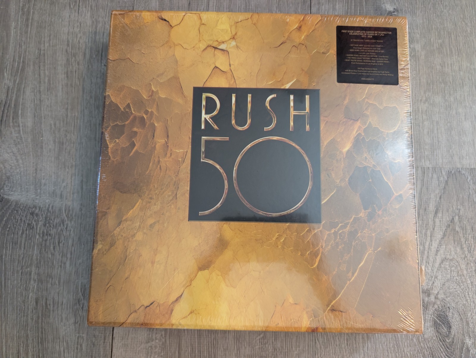 RUSH 50 7LP VINYL DELUXE BOX SET NEW SEALED W/HYPE STICKER, HARDCOVER BOOK