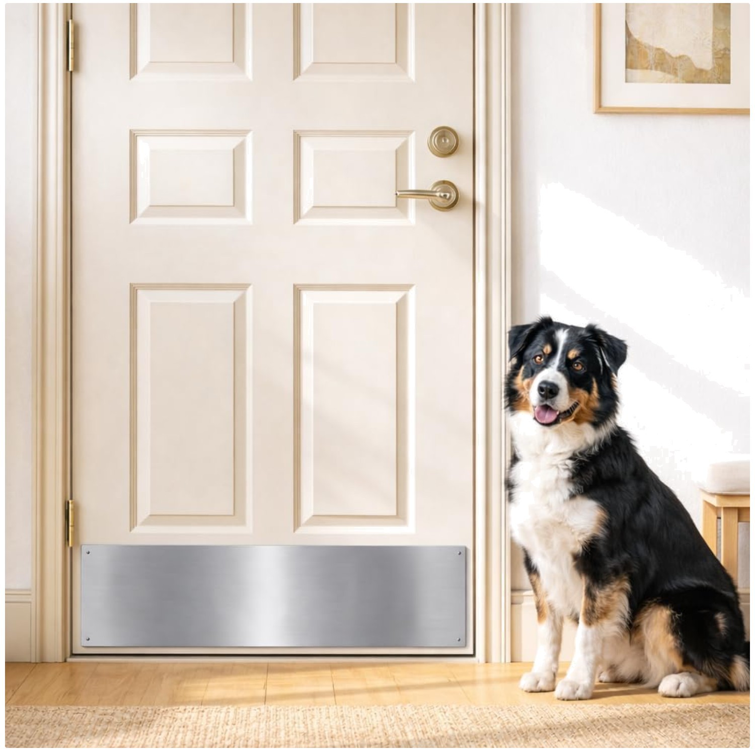 1mm Thick Stainless Steel Kick Plate - Dog Scratch Protector