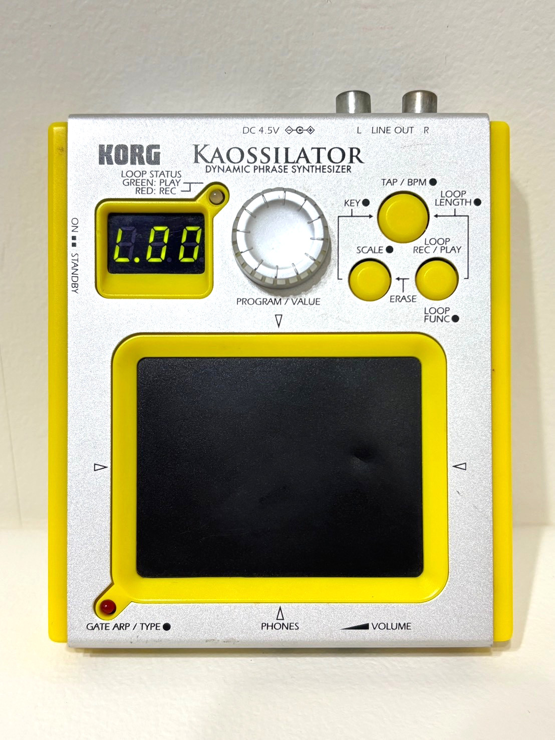 Korg KO-1 Kaossilator Dynamic Phrase Synthesizer Yellow From Japan