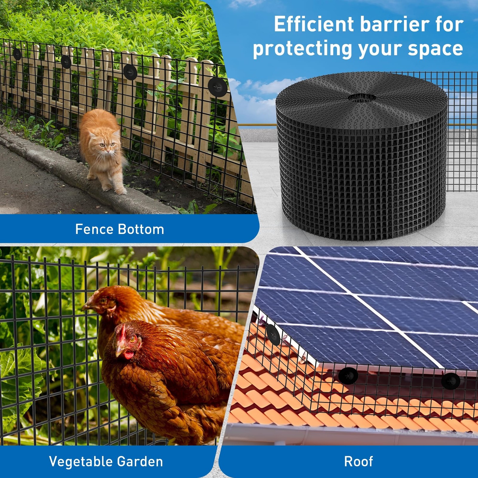 6 inch x 50ft Solar Panel Bird Guard, Wire Mesh Critter Guard for Solar Panel...