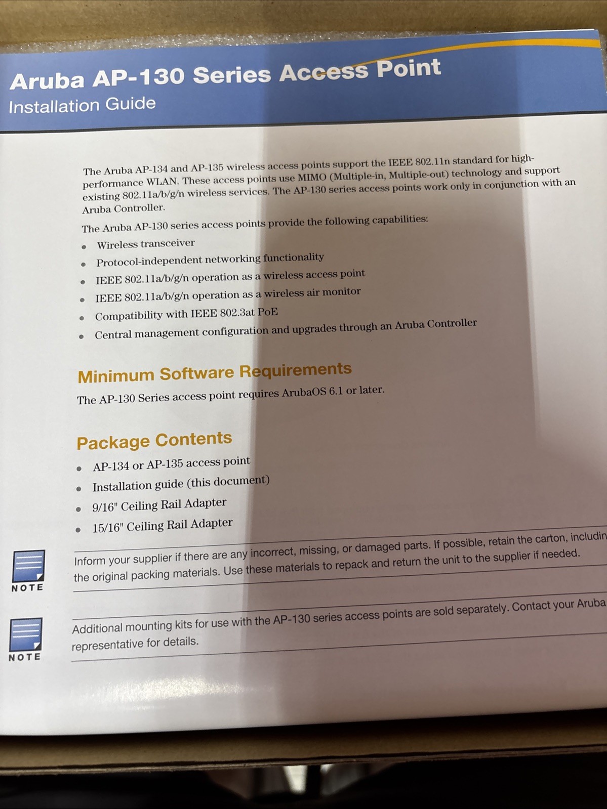 Aruba AP-135 Wireless Access Points New