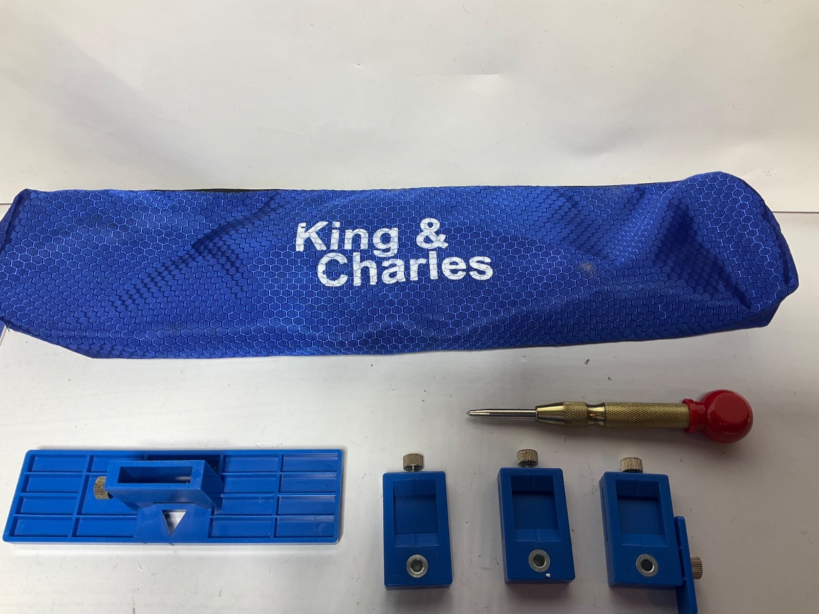 King & Charles Cabinet Hardware Jig Kit – Complete with Automatic Center Punch