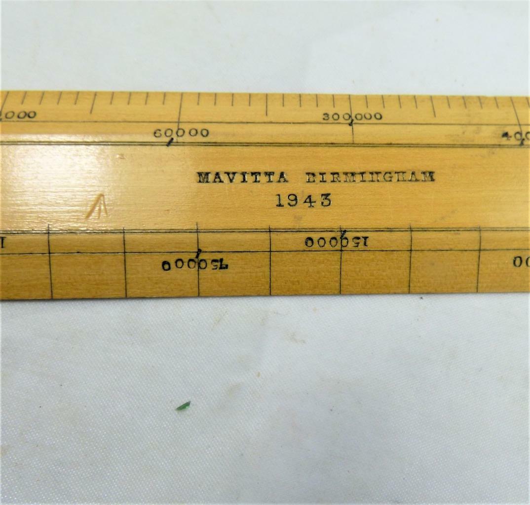ANTIQUE RULE MAVITTA BIRMINGHAM 1943 vintage QUALITY RULER military