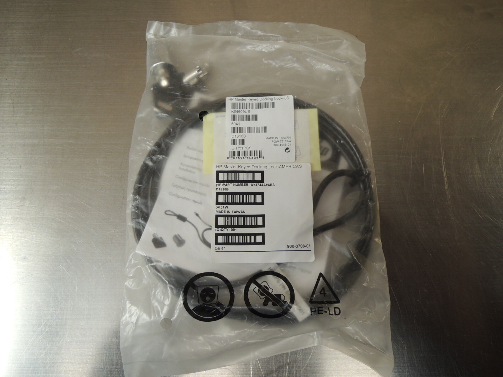 HP Master Keyed Docking Station Lock Kit K64609US - New in package