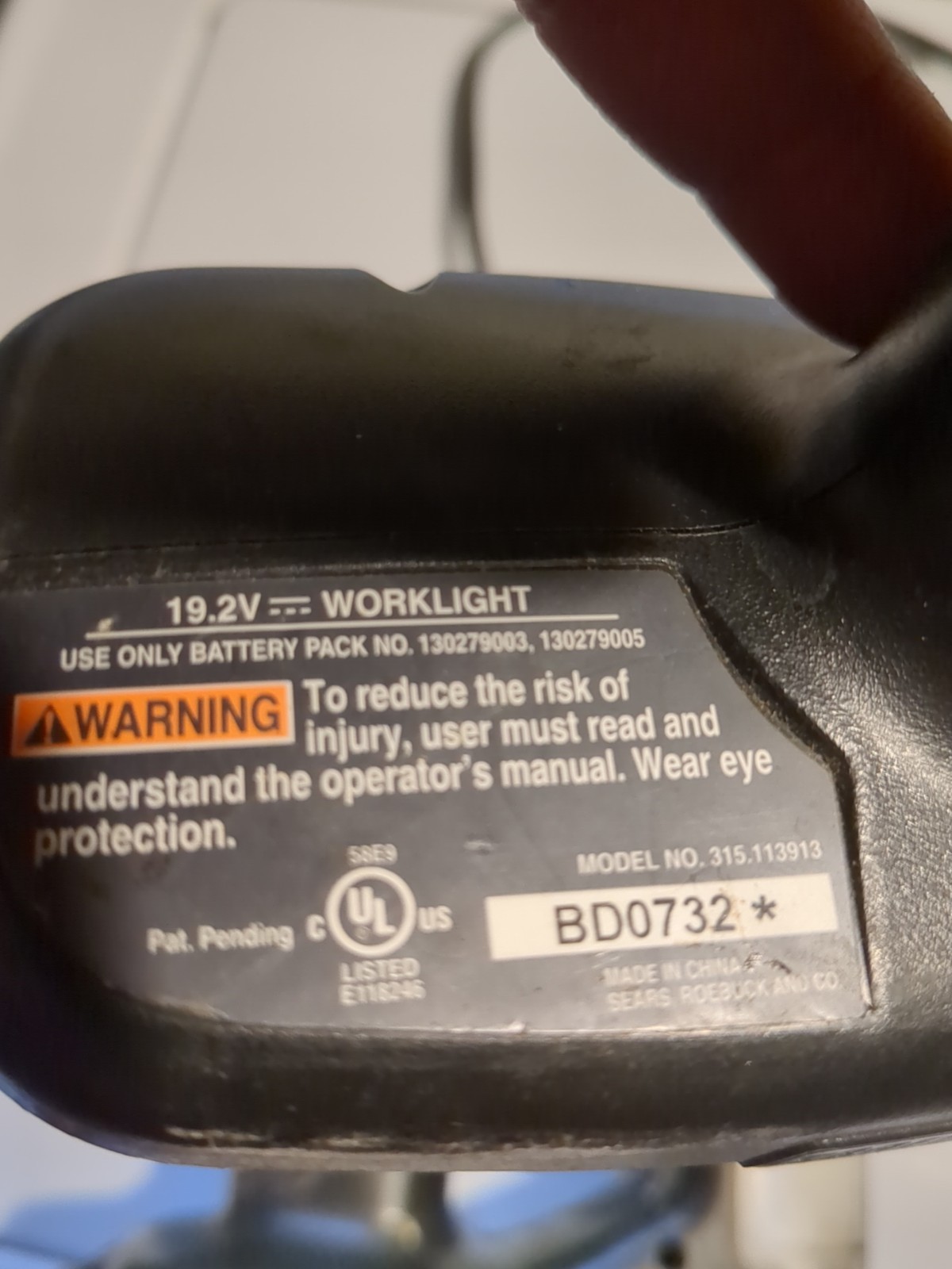 Craftsman 19.2 Fluorescent LightAnd Flashlight Non Working