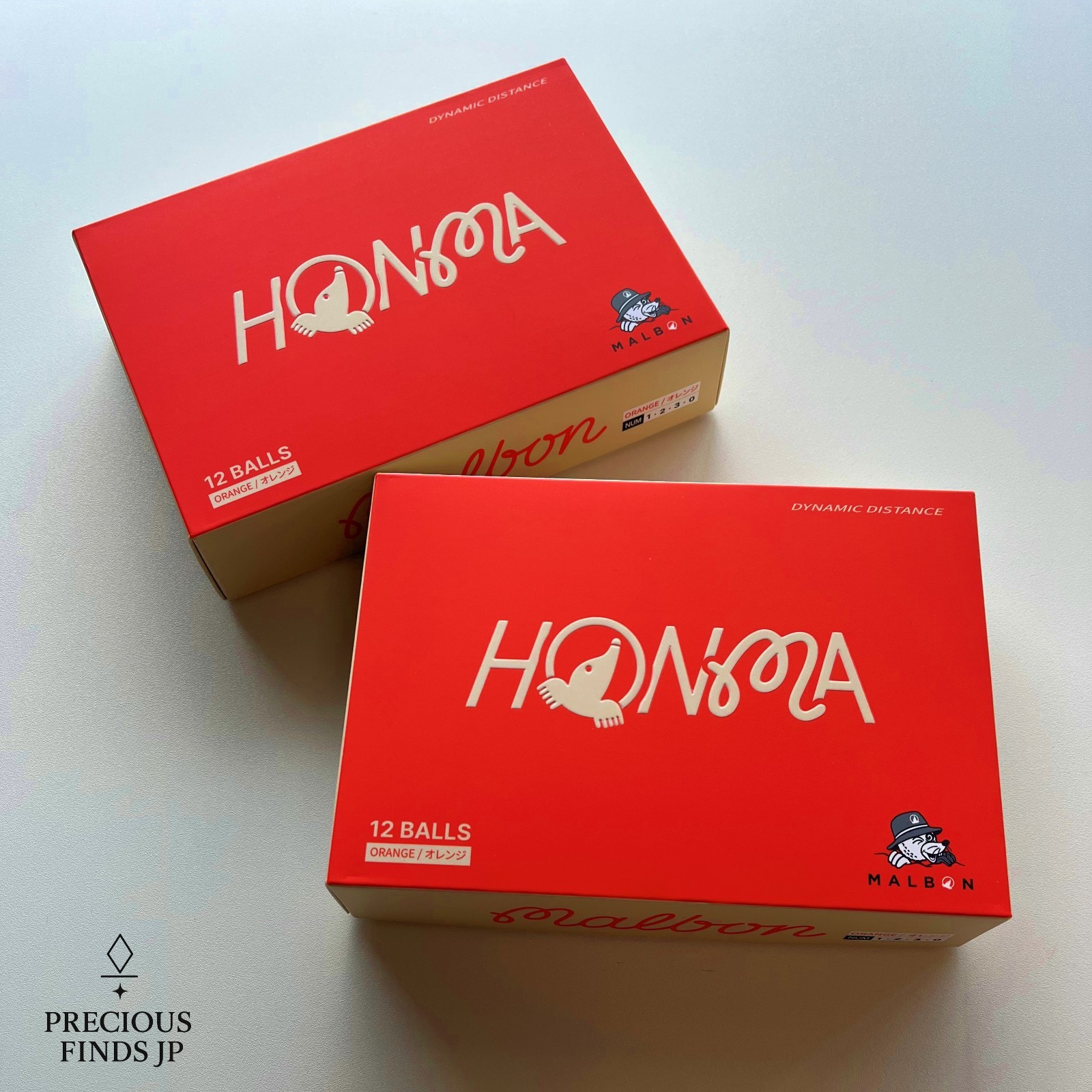 MALBON × HONMA Dynamic Distance Orange Golf Balls  Limited Edition 2 Dozen