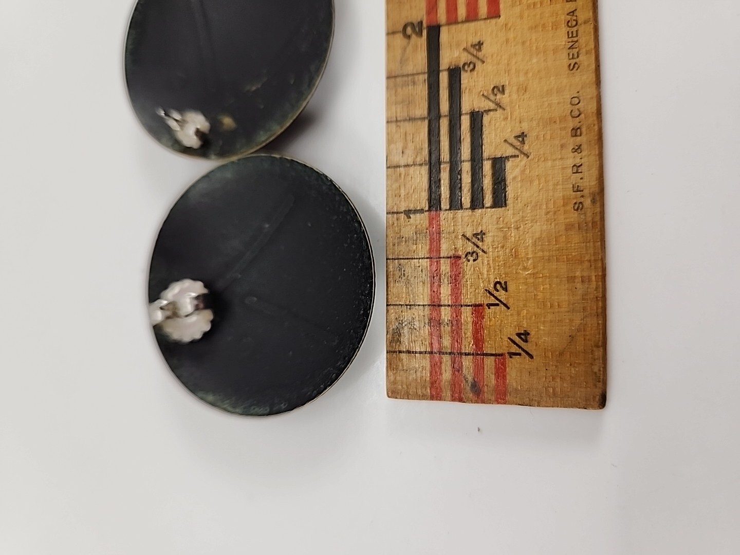 Black Round Abstract Retro Pierced Earrings FAST SHIPPING!!