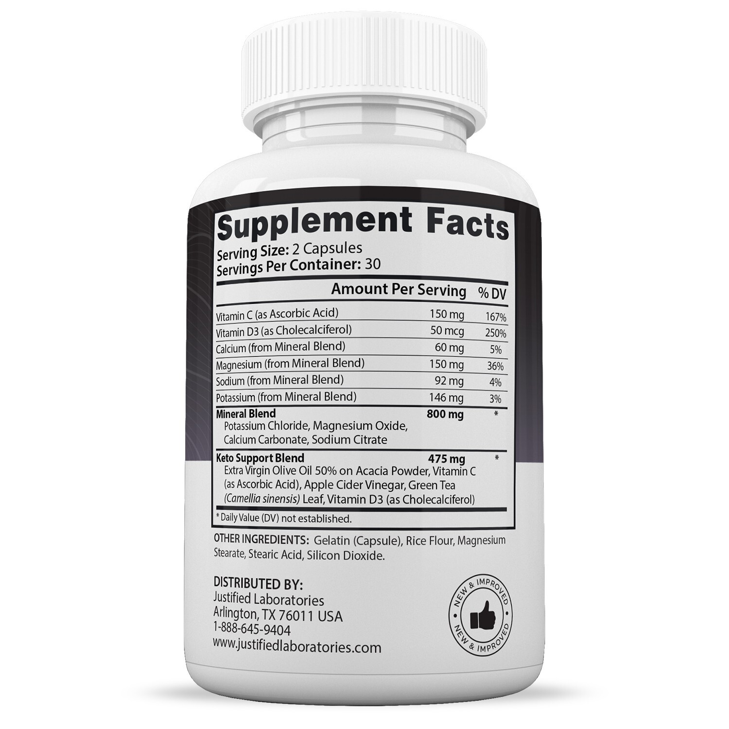 Advanced Keto 1500 Keto ACV Pills 1275MG New Improved Formula 60 Capsules
