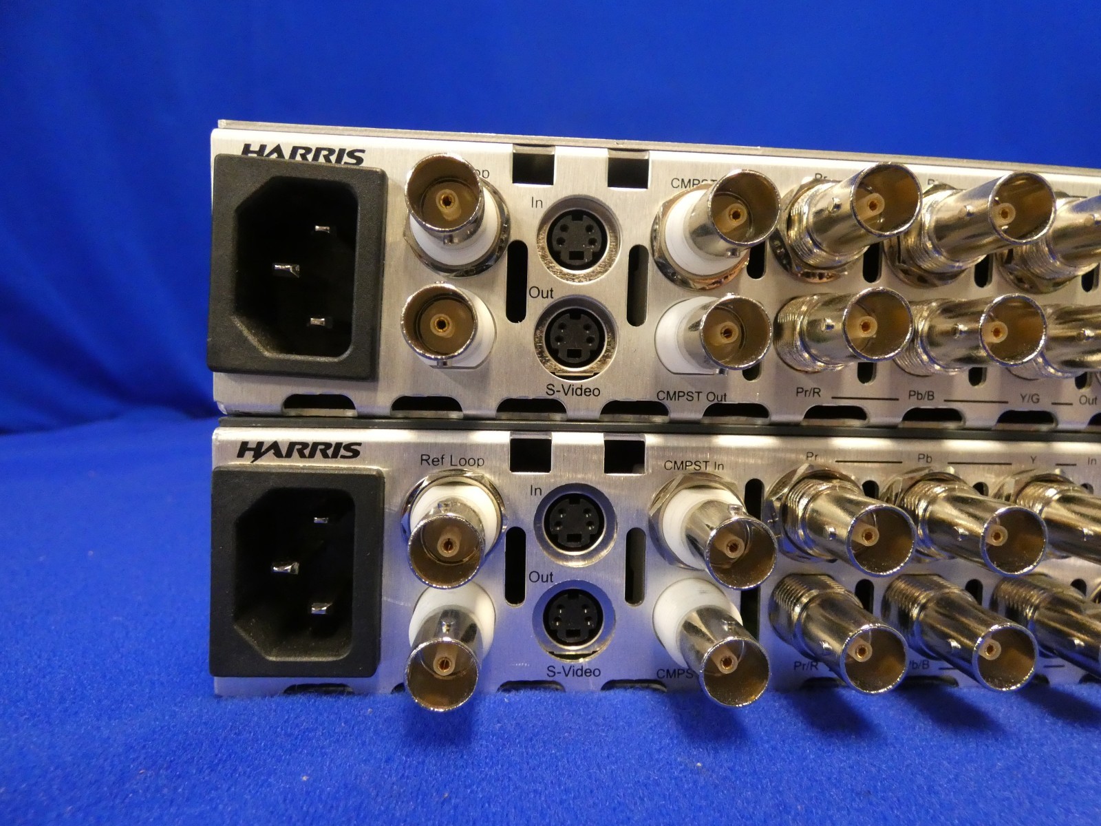 Harris X50-AV-2PS Frame Synchronizer QTY 2 for PARTS/Broken Knobs (one w/Fiber)
