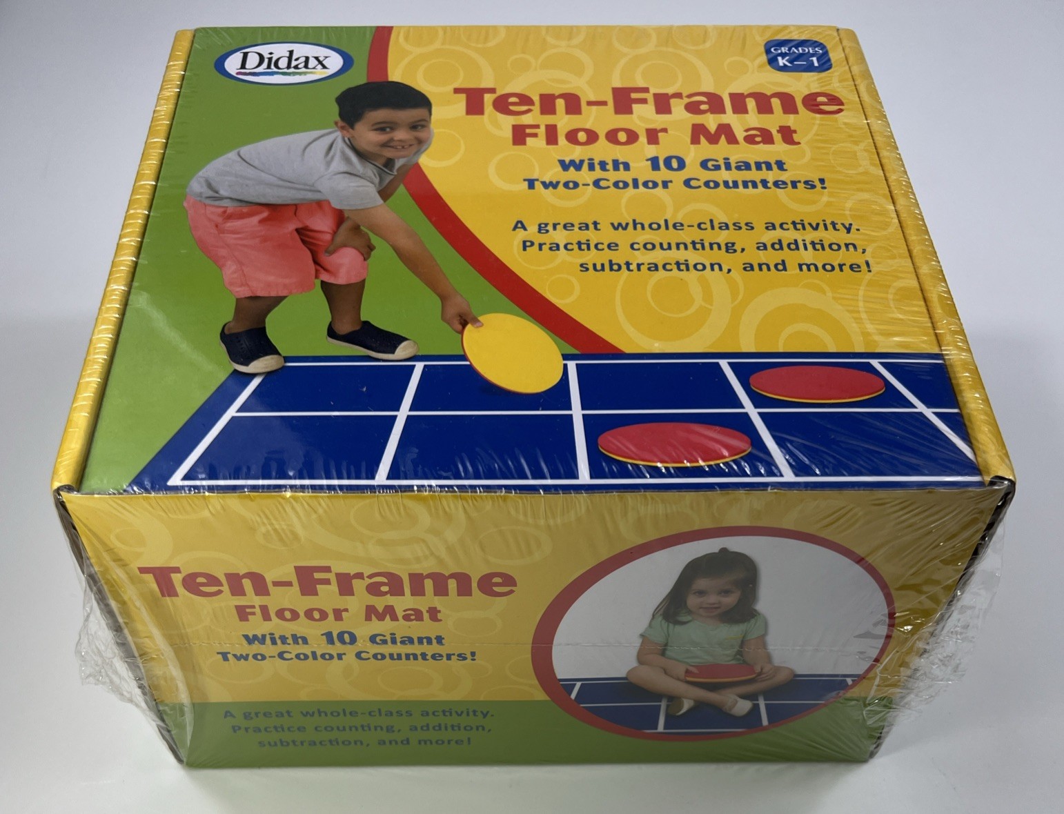 Didax Ten-Frame Floor Mat with 10 Giant Two-Color Counters New Sealed