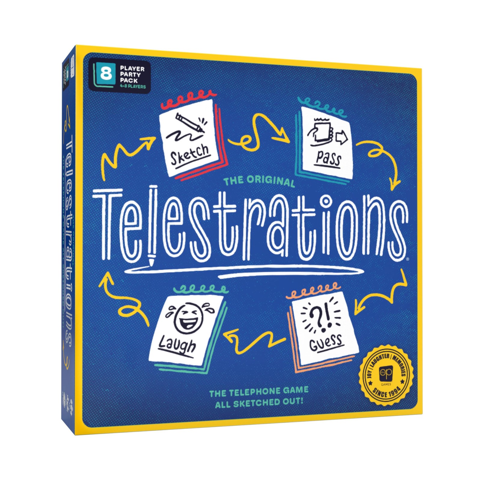 USAopoly Telestrations 8 Player 2nd Edition - Party Drawing & Guessing Game New