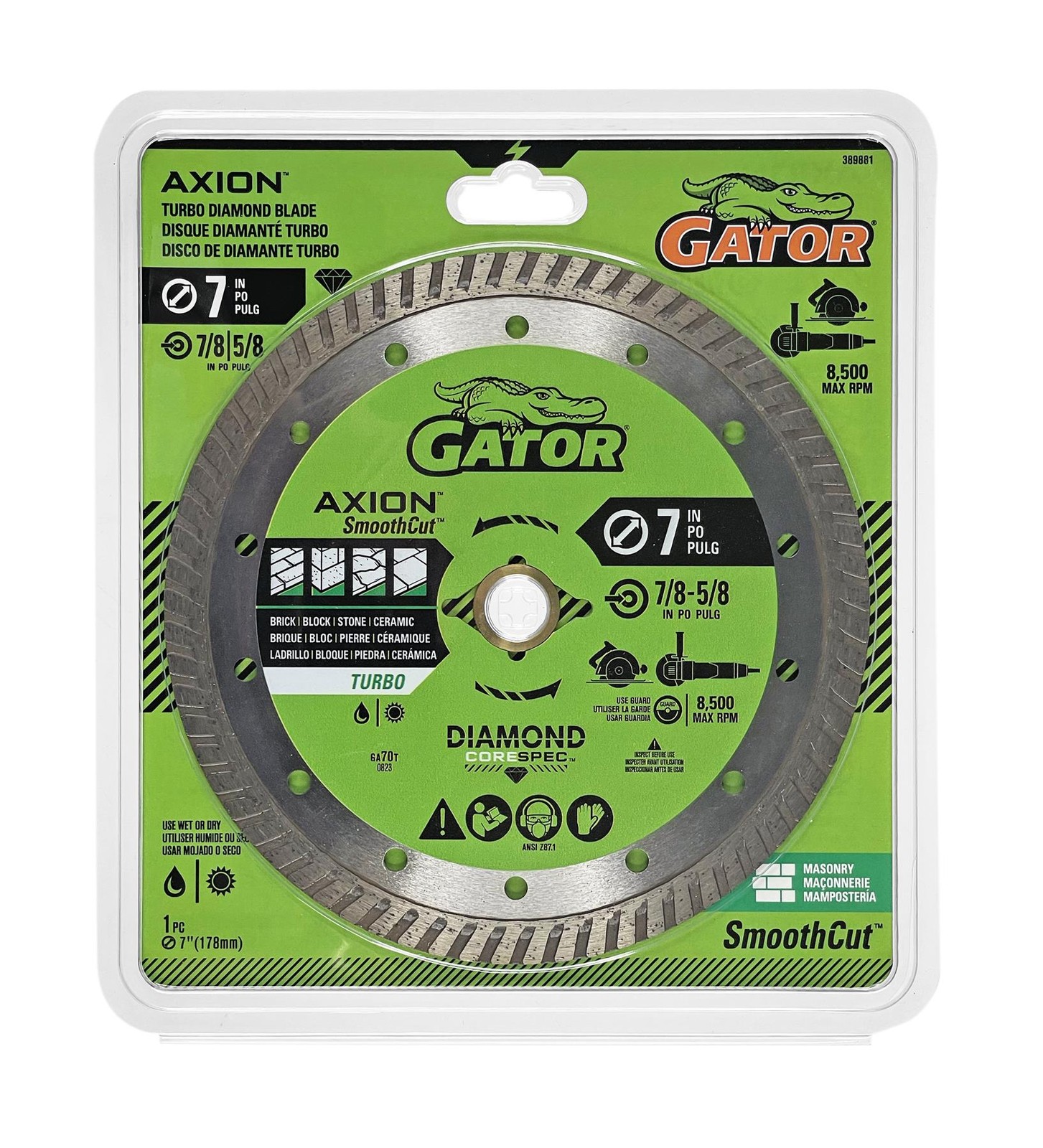 Gator 7" SmoothCut Turbo Diamond Cutting Blade- 389881