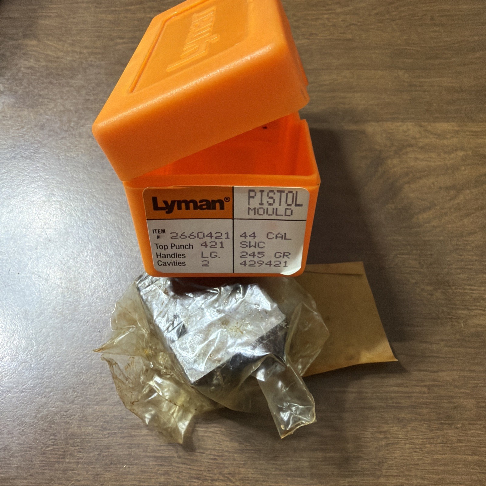 NEW OLD STOCK LYMAN 429421 DOUBLE CAVITY BULLET MOLD MOULD .44 CAL 245 GRAIN SWC