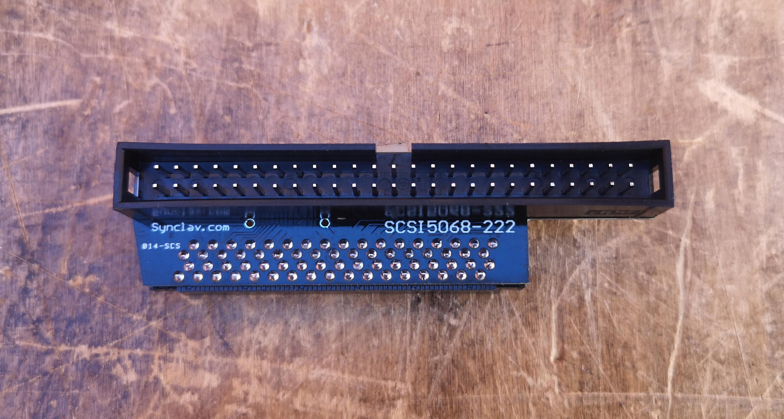 Synclavier 68-pin Mini-Centronics MD68M to 50-pin Male SCSI Winchester Adapter