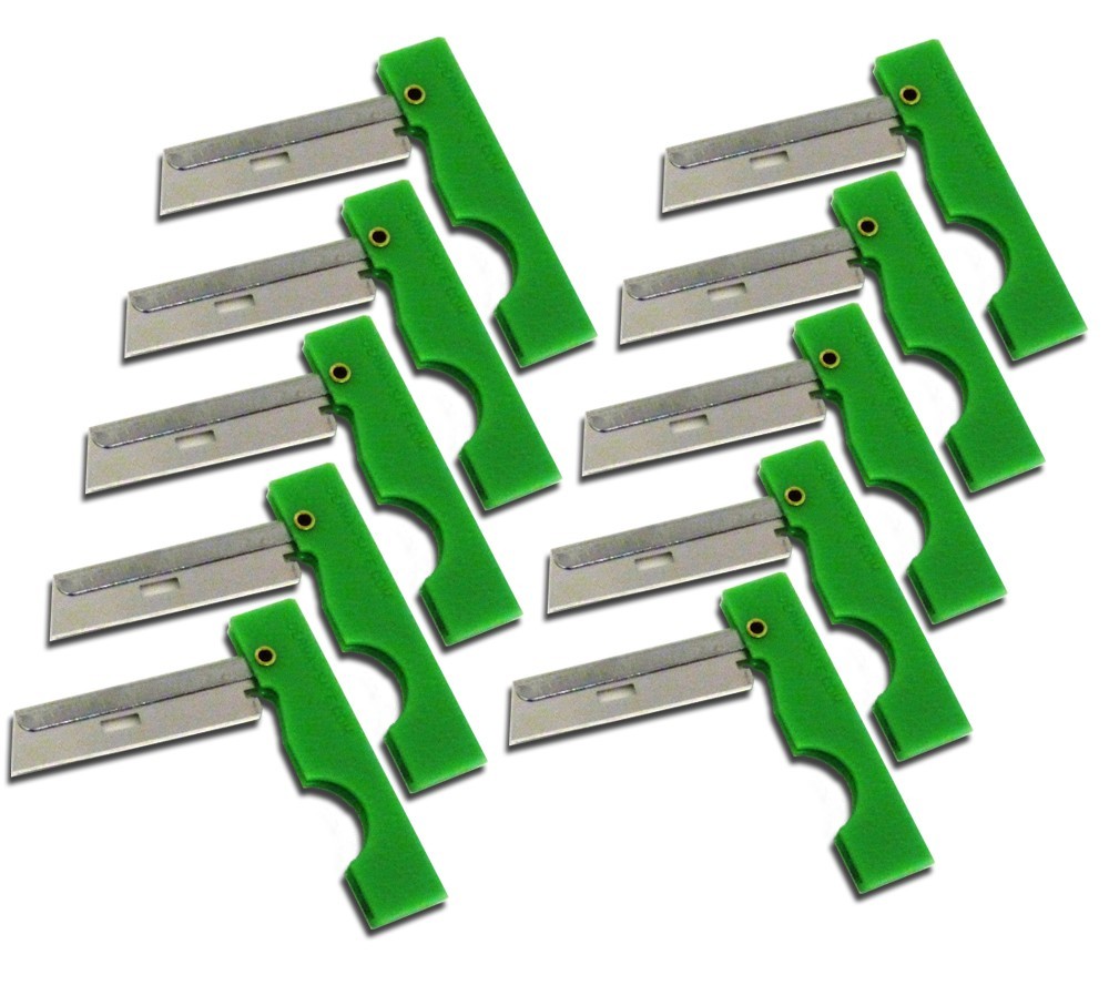 Derma Safe Folding Razor Knife 10 pack Green for SERE Survival Tool Kit Blade
