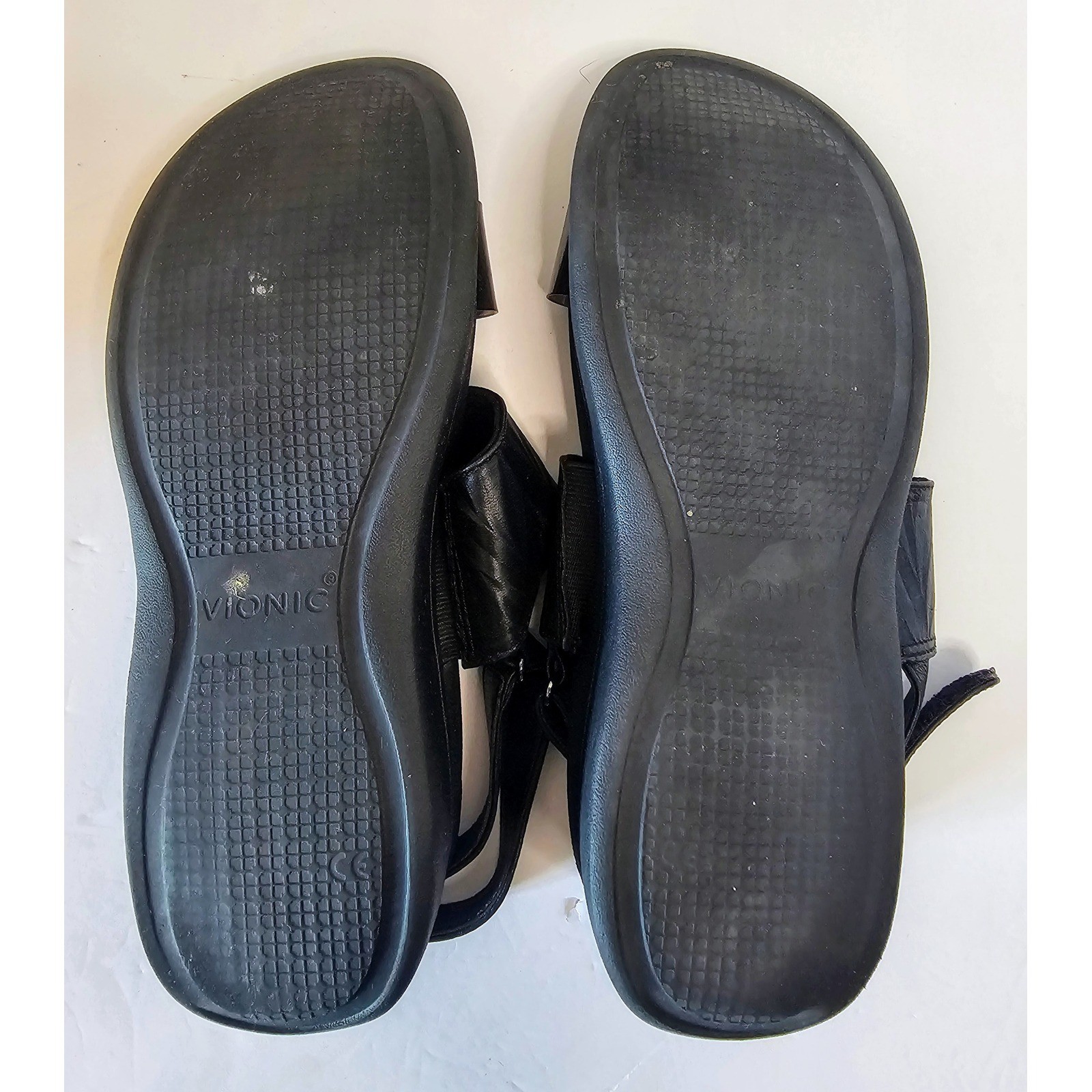 Vionic Karleen Platform Sandals Black Leather Adjustable Straps EU 41 US 9