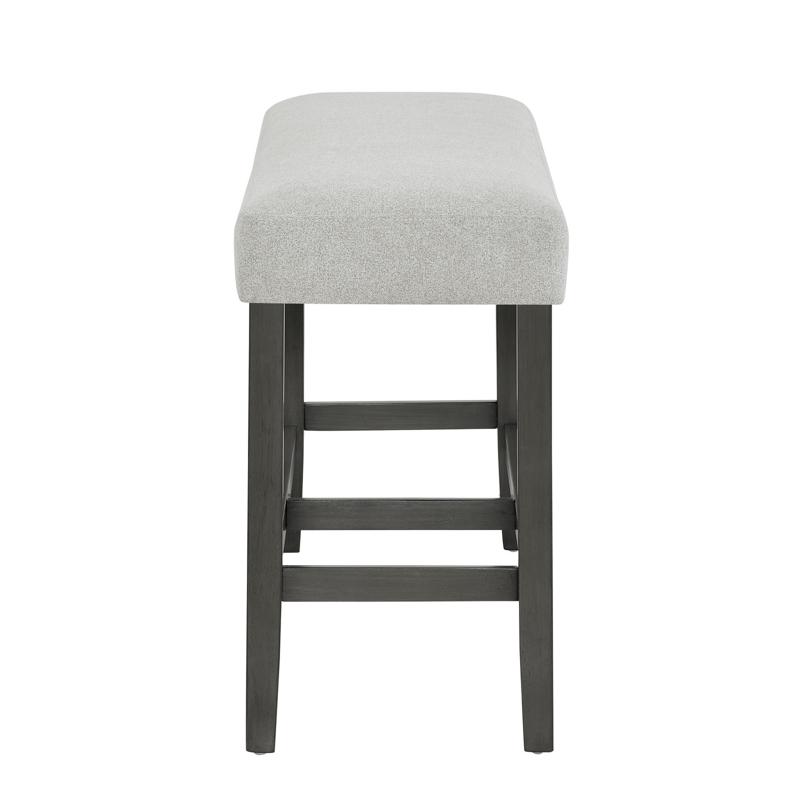 40" Light Gray Fabric Counter Height Bench with Gray Wood Frame & Wooden