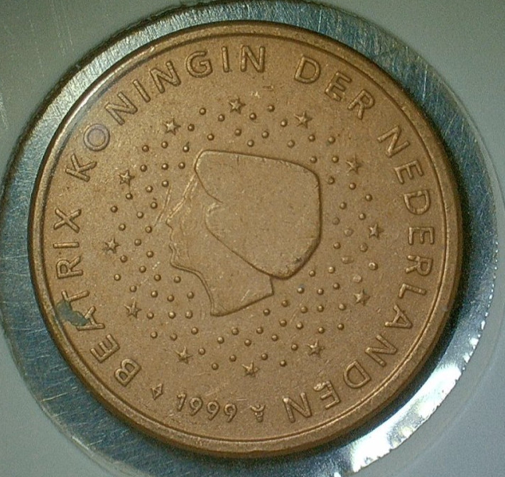 WORLD COIN SALE-1999 NEDERLANDS  5 CENT-COPPER PLATED STEEL COIN-KM# 236