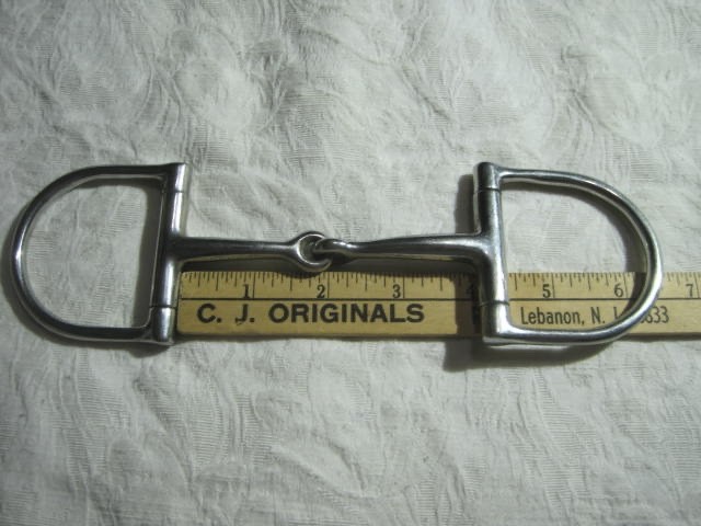 Dee Ring Snaffle Bit Single Jointed Stainless Steel 4'' Horse Bit