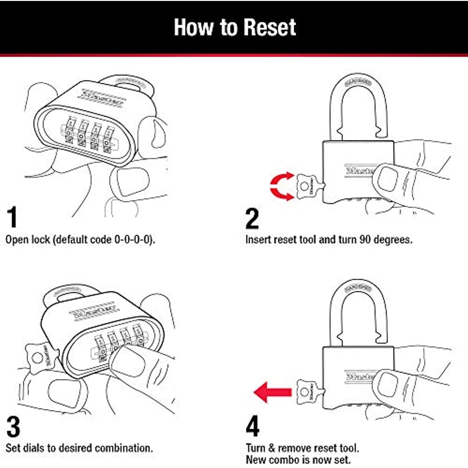 Master Lock Combination Lock, Indoor and Outdoor Padlock, Resettable Combination