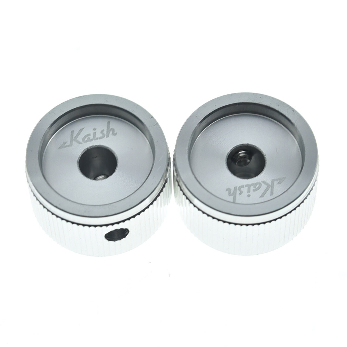 4-PACK Set Screw Metal Pot Knobs 1/4" (6.35mm) Control Knobs with Blue Circle