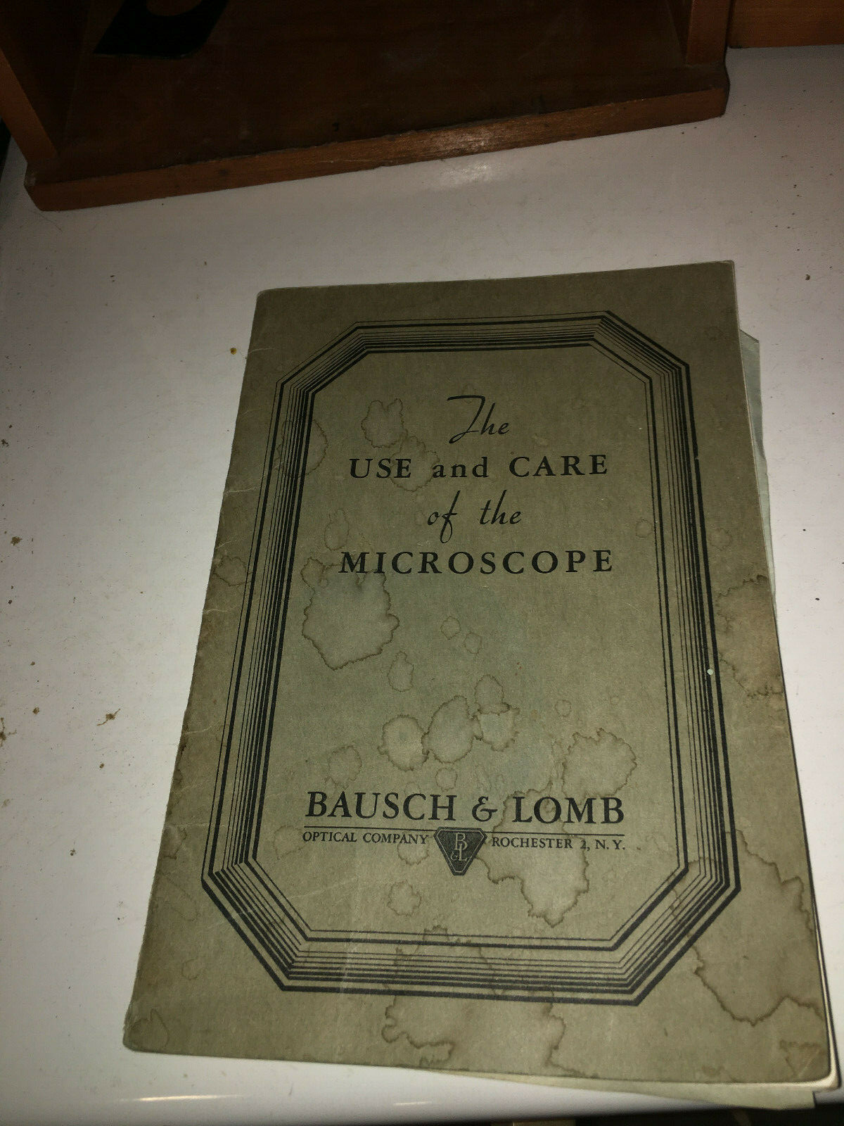 Vintage Bausch & Lomb Microscope w/ Wood Case