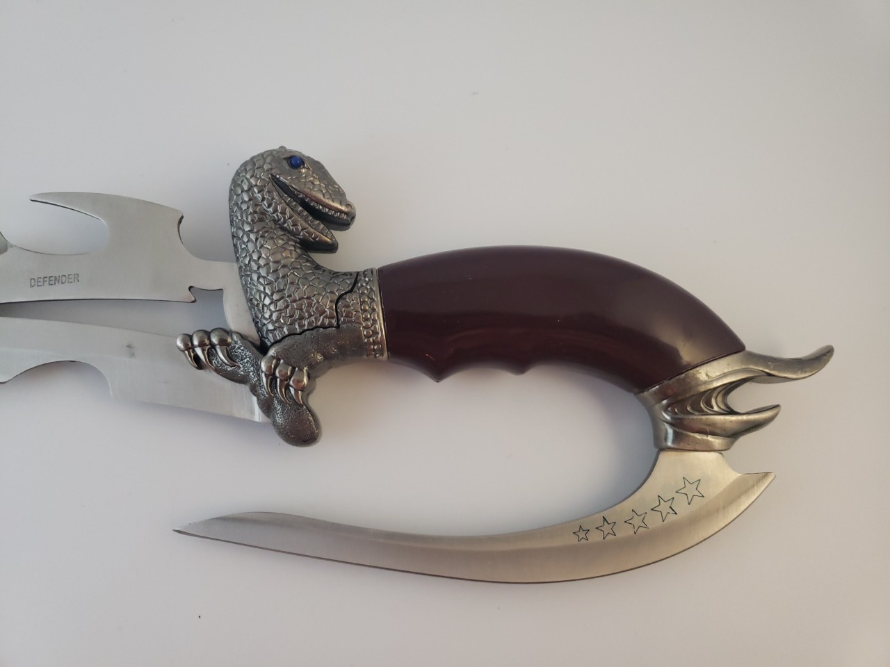 15” Dinosaur/Reptile Handled Fantasy Typhoon Hook Dagger