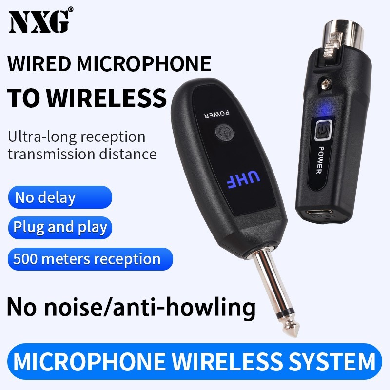 YAMNWEO N-008 Wireless Microphone Transmitter & Receiver, Plug-and-Play Auto-Pai