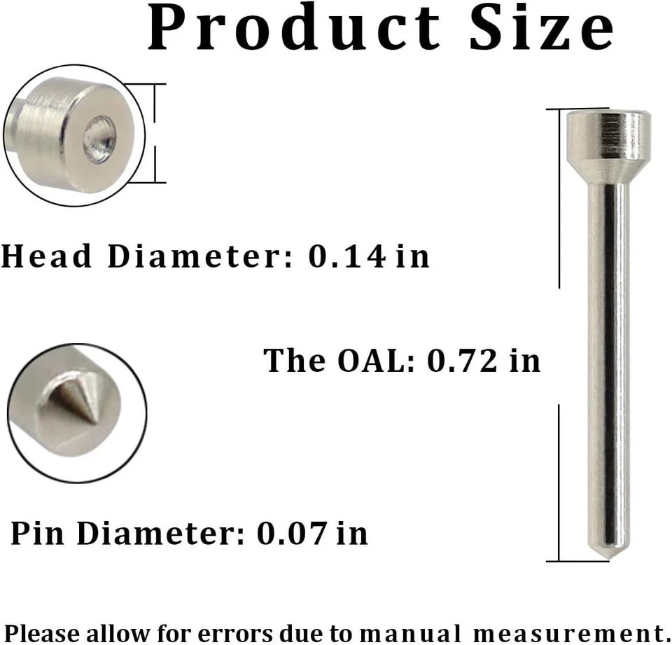 12 Pack Headed Decapping Pins Reloading Die, Redesigned Decapping Pins