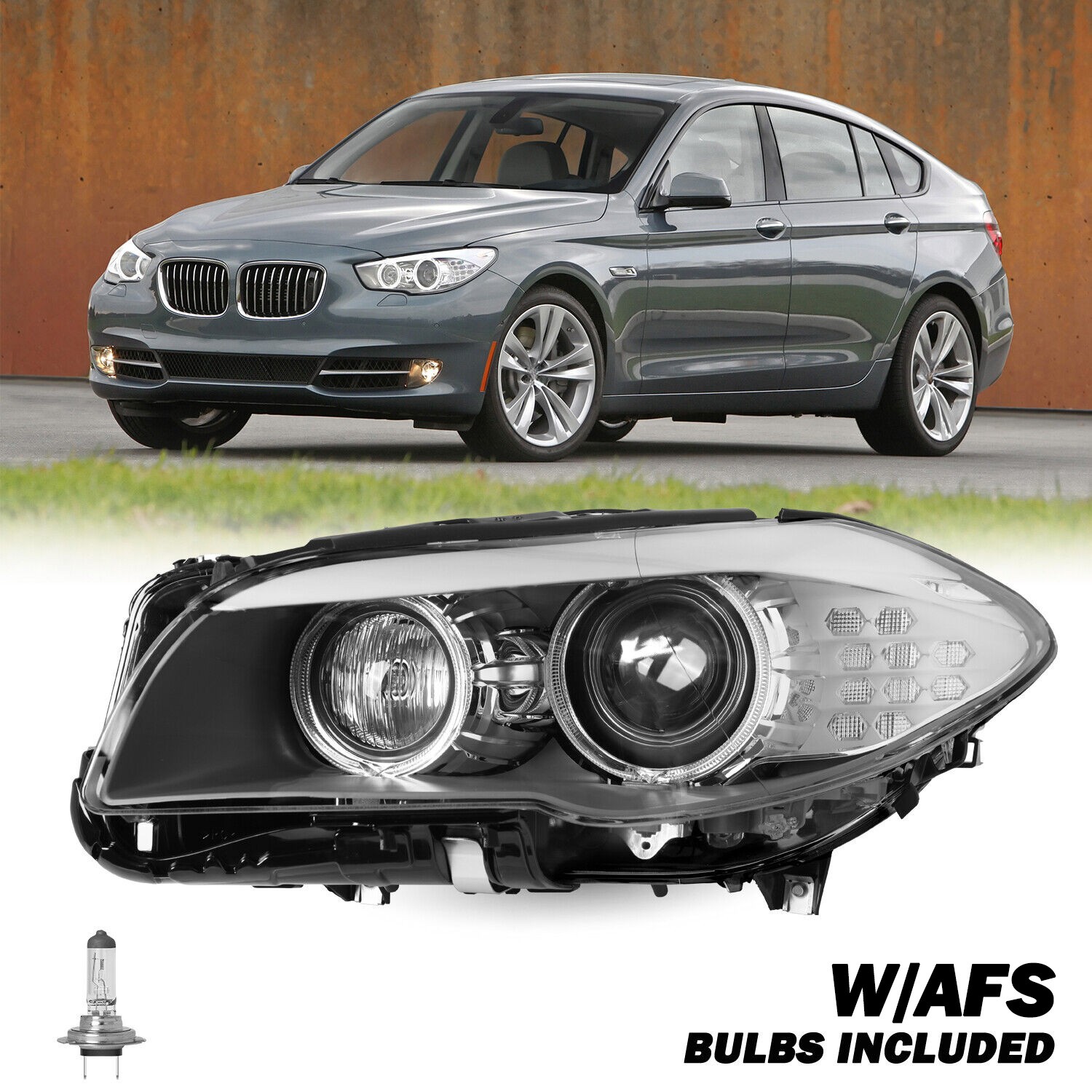 【With AFS】 For 2011-2013 BMW 528i 530i 535i 550i xDrive Headlight Driver LH Side