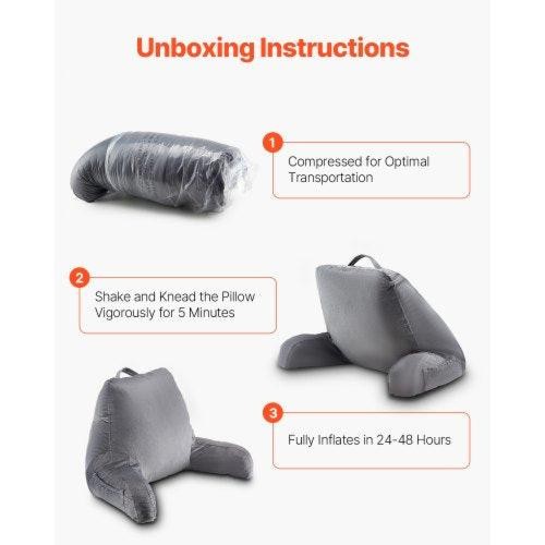 Reading Pillow Standard Size Bed Pillow with Shredded Memory Foam Back