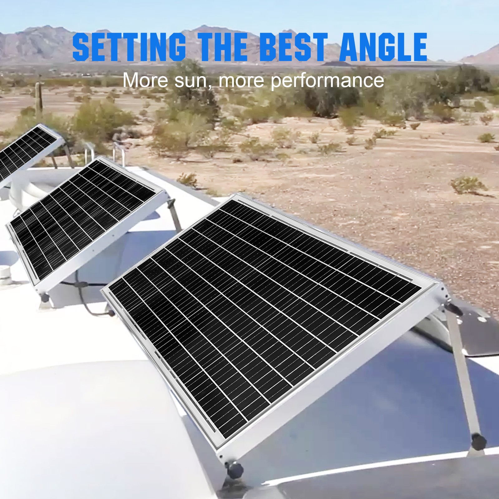 2 Set 118CM 0-90° Adjustable Solar Panel Brackets Mount Tilt Bracket Caravan RV