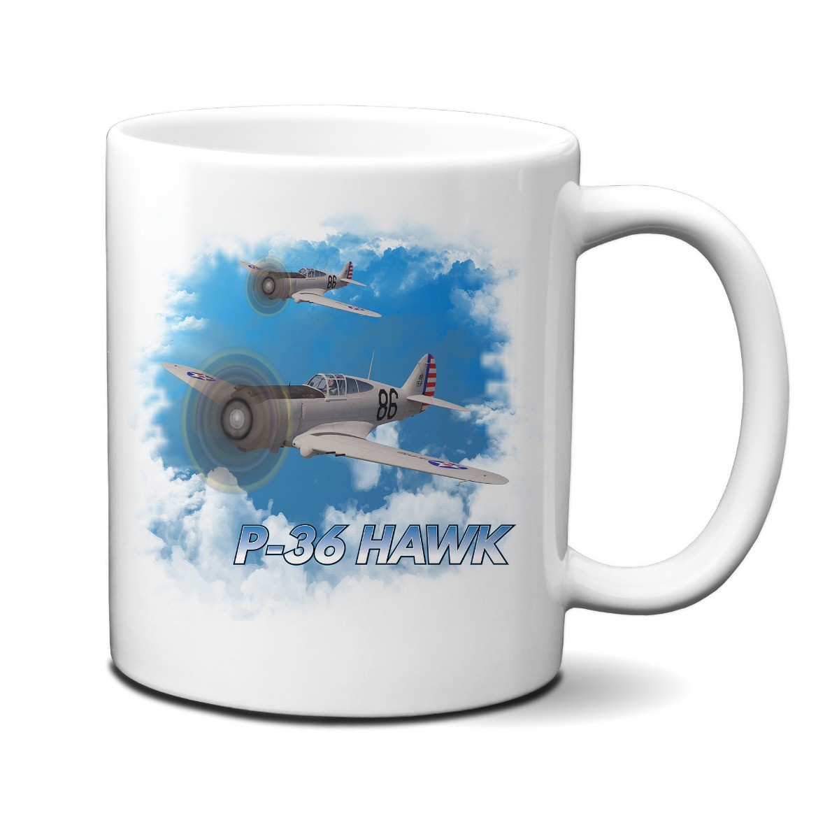 Curtiss P-36 Hawk In The Clouds 11 oz Mug