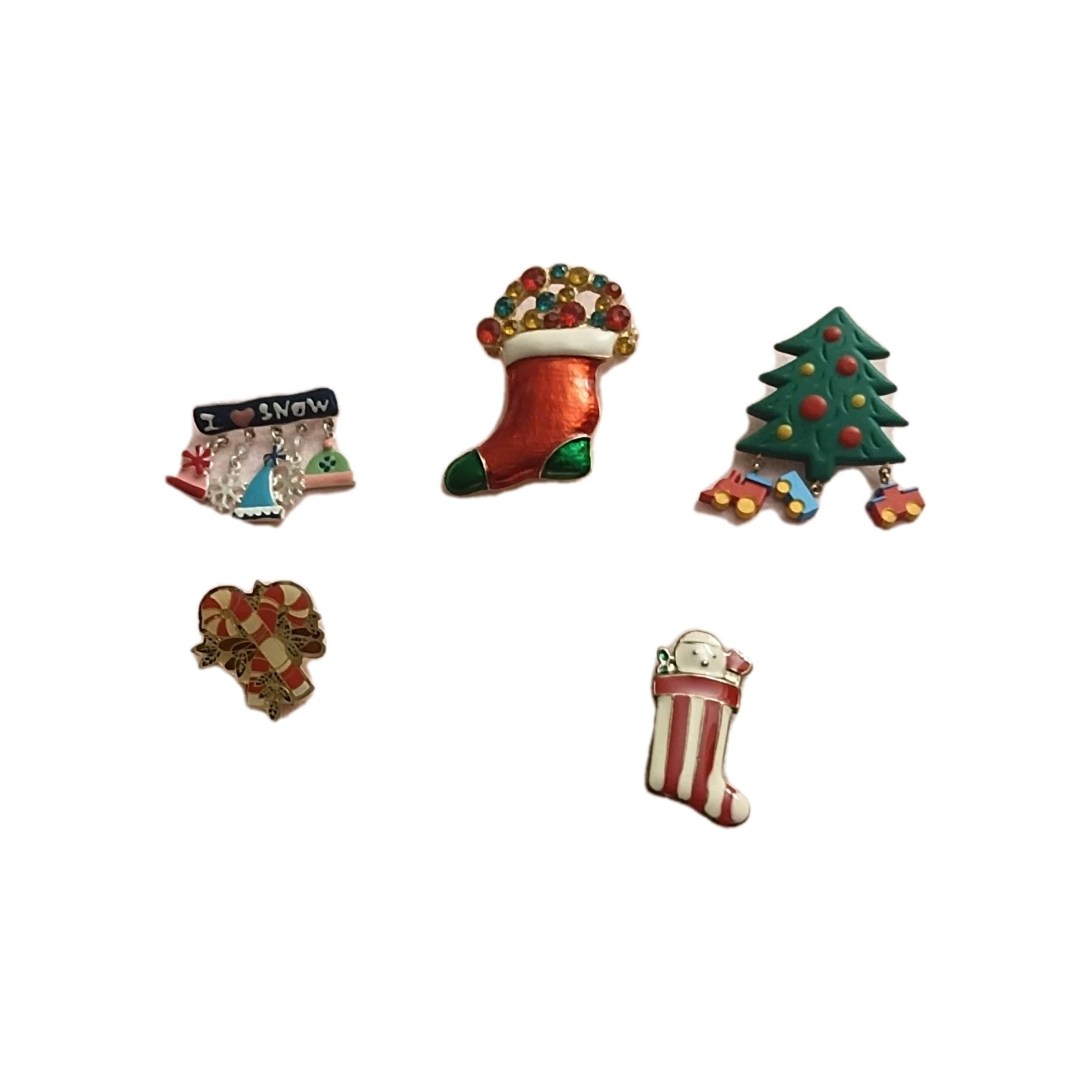 Christmas Pins Lot Of Five