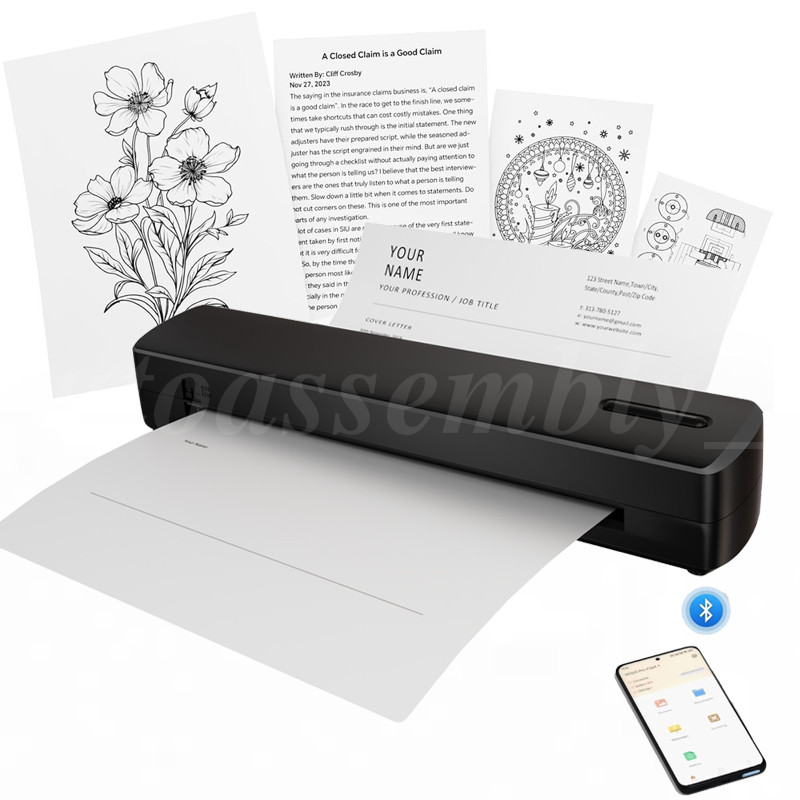 Thermal Printer Wireless Inkless Portable  Printer Support Letter & A4 LOT