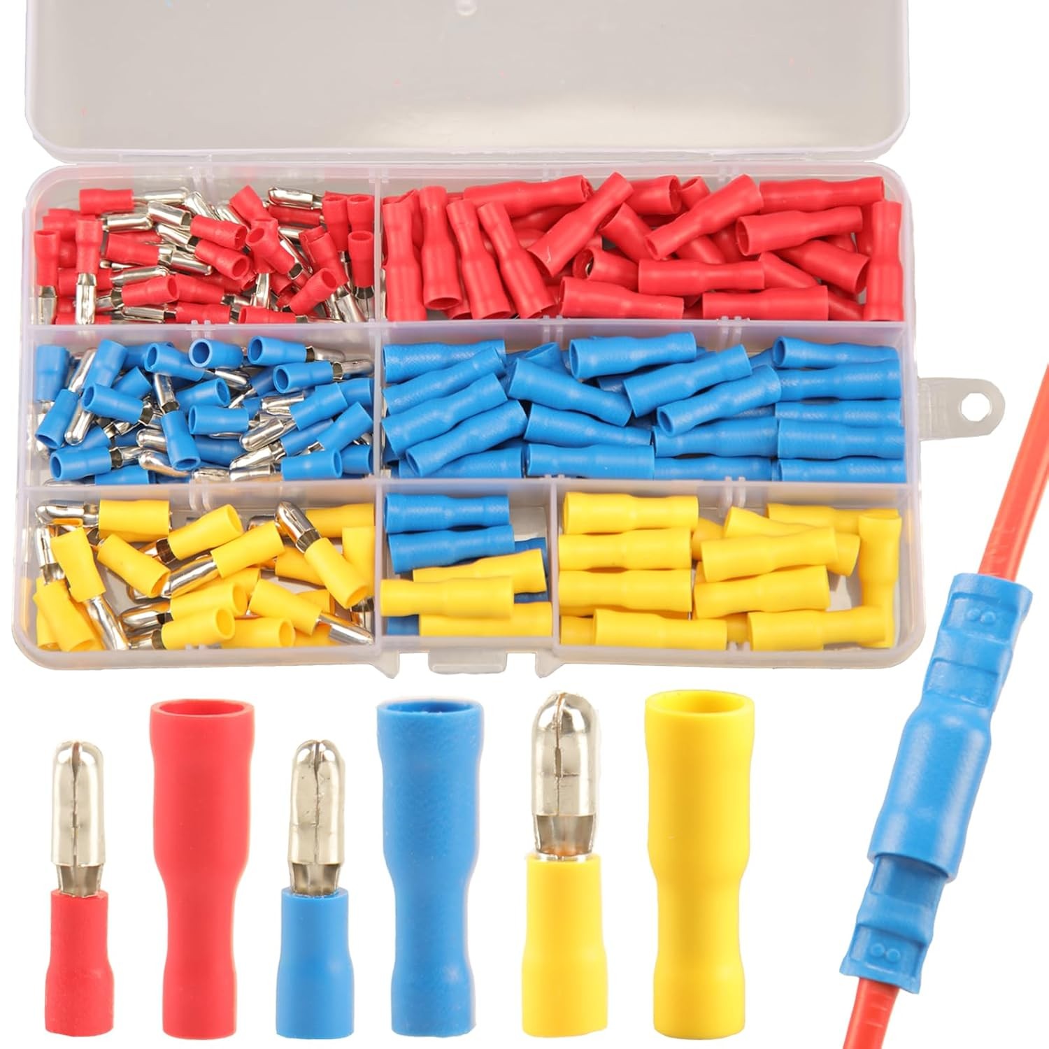 200pcs Bullet Connectors Male Female Automotive Electrical Crimp Terminals