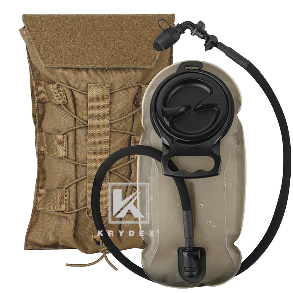 KRYDEX 1.5L Water Bladder Tactical Hydration Pack MOLLE Panel for Vest Coyote
