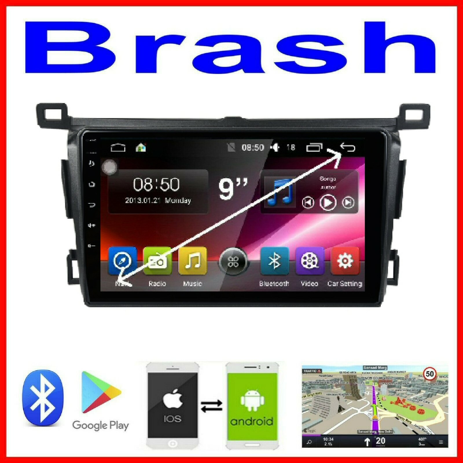 for TOYOTA RAV4 2013-18 HEAD UNIT GPS BLUETOOTH APPLE CARPLAY ANDROID AUTO &CAM