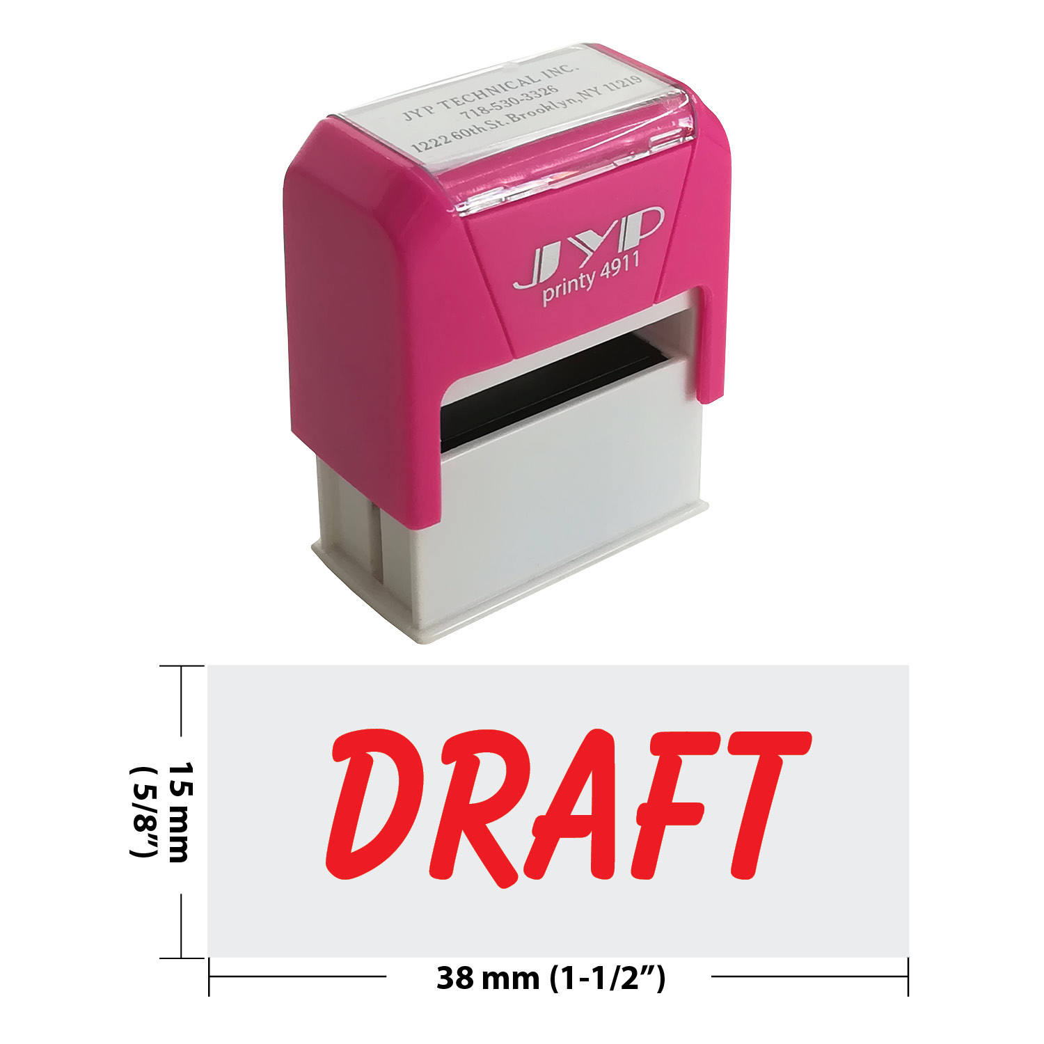 Draft - Self Inking Rubber Stamp - JYP 4911R-22 (RED INK)