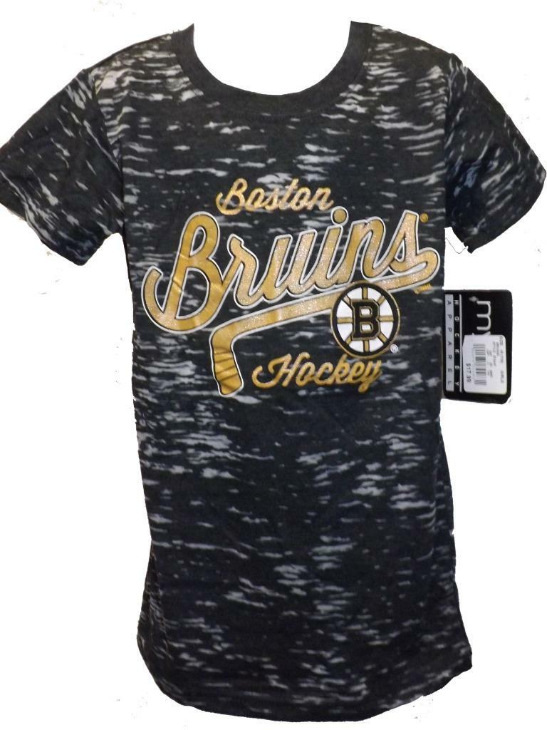 New Boston Bruins Youth Girls Sizes XS-S-M-L-XL Gray Shirt $18