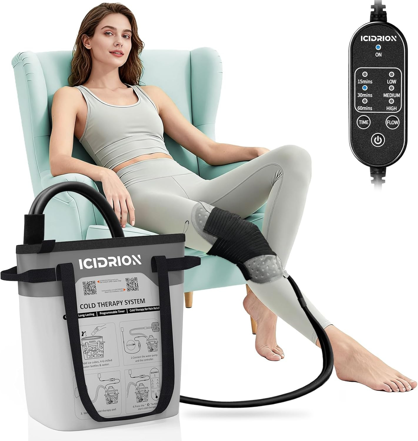 Cold Therapy Machine, Programmable Ice Machine for Knee after Surgery, Portable