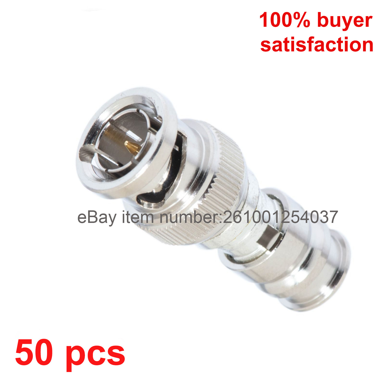 50 Pieces BNC COMPRESSION COAX CONNECTOR RG59 CABLE CCTV MALE