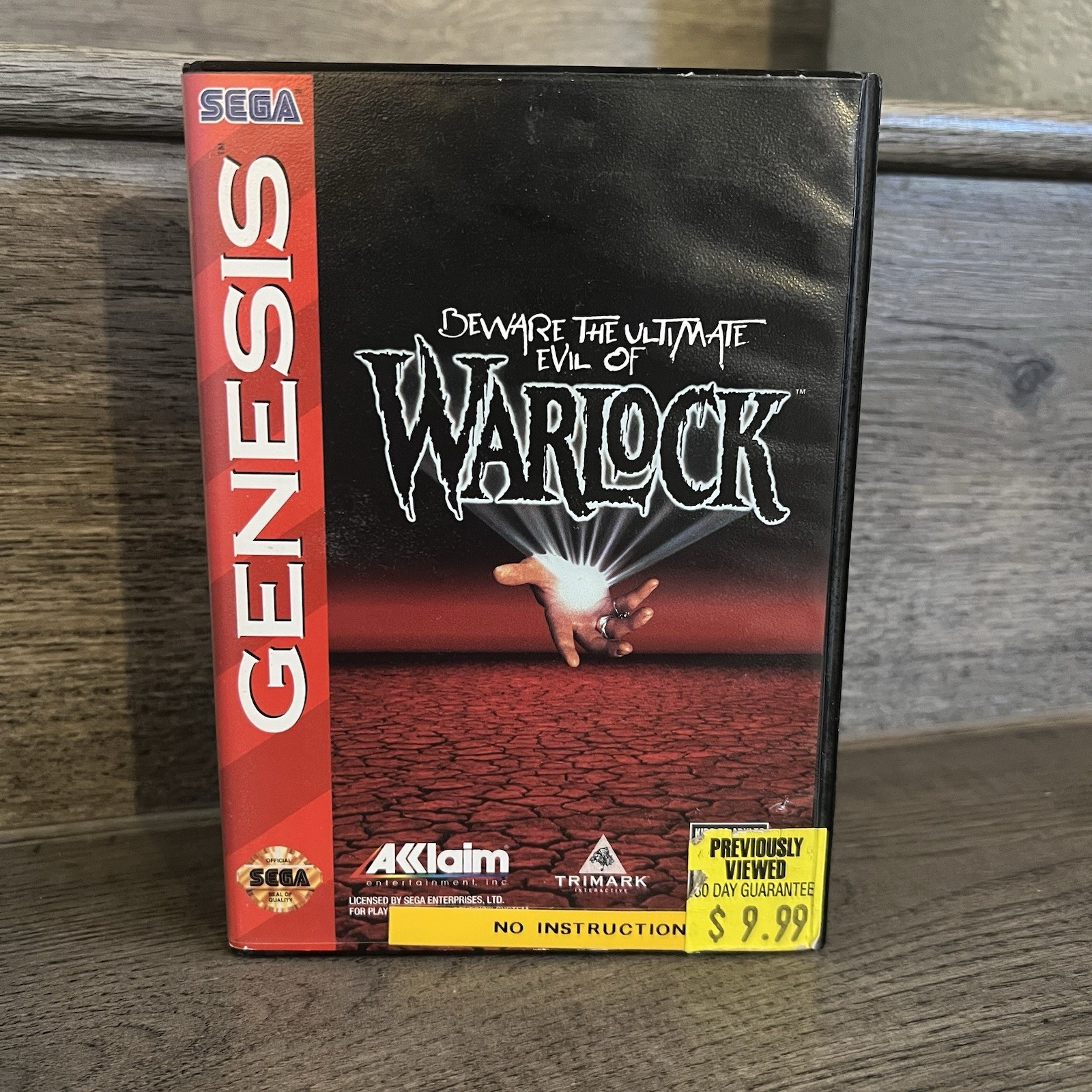 Warlock (Sega Genesis, 1994) Original Case & Cover Artwork ONLY