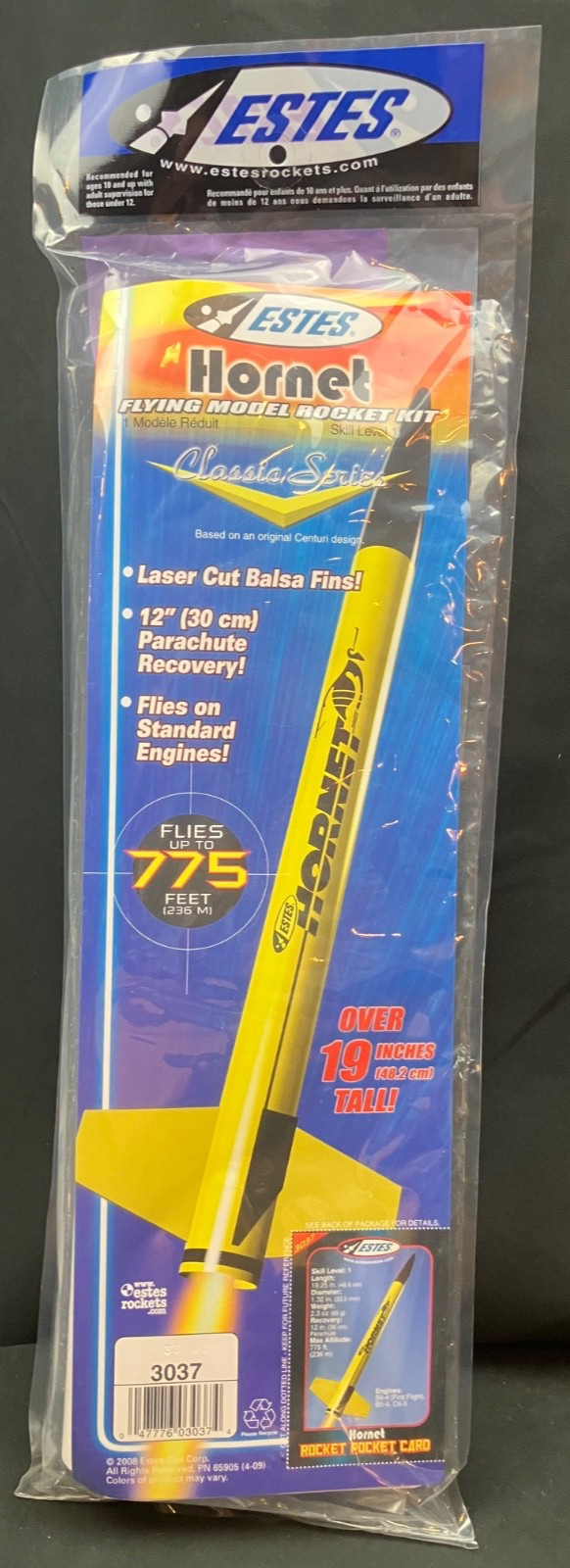 Estes Hornet Flying Model Rocket Kit #3037 - Sealed