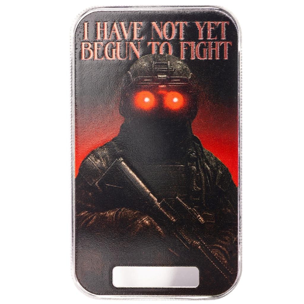 1oz Silver I Have Not Yet Begun to Fight Colorized .999 Silver Bullion Bar #A659